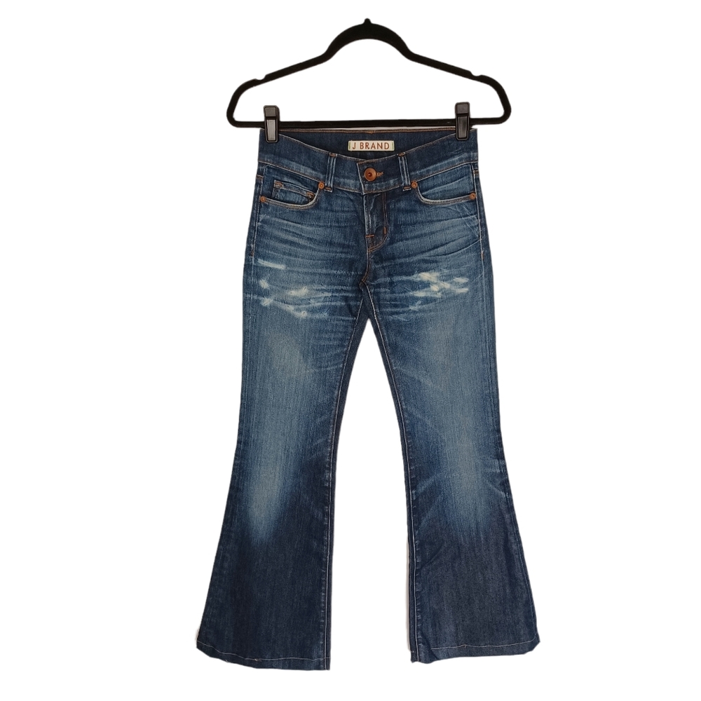 J BRAND Bootcut Flare Bleach Print Whisker Jeans 9